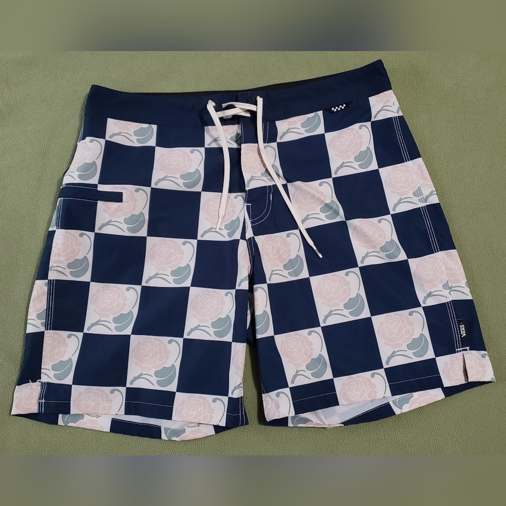 Vans Checkerboard Roses Swim Trunks